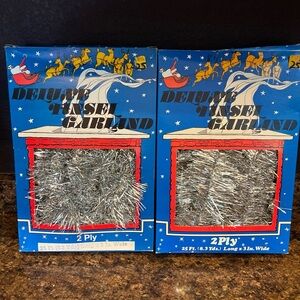 Vintage tinsel garland - silver